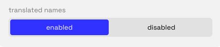 The option inside the settings menu to activate/deactivate translated names